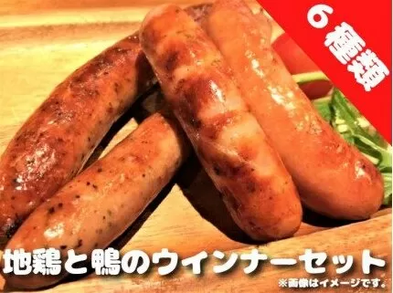 [1301]信濃地鶏＆いいづな鴨　ウインナーセット【6種】 合計25本　信濃農園　※沖縄および離島への配送不可　長野県飯綱町