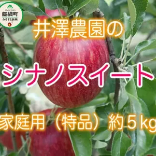 [0884]【令和6年度収穫分】シナノスイート　家庭用5kg　サイズおまかせ　※沖縄および離島への配送不可　※2024年10月上旬頃から順次発送予定　井澤農園　エコファーマー認定　減農薬栽培　化学肥料不使用　飯綱町川上大窪谷