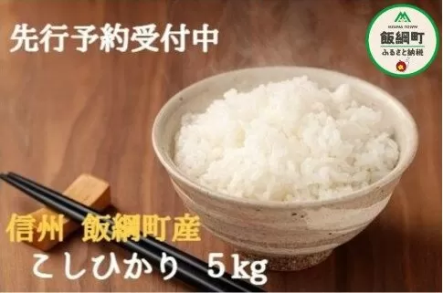 【令和6年度収穫分】信州飯綱町産　こしひかり 5kg　※沖縄および離島への配送不可　※2024年10月上旬頃から順次発送予定　米澤商店[1361]