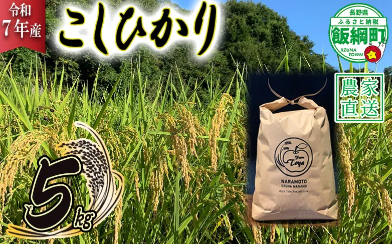 米 こしひかり 5kg ( 令和7年産 ) ファームトヤ 沖縄県への配送不可 2025年10月上旬頃から順次発送予定 コシヒカリ 白米 精米 お米 信州 17500円 予約 農家直送 長野県 飯綱町 [1137]