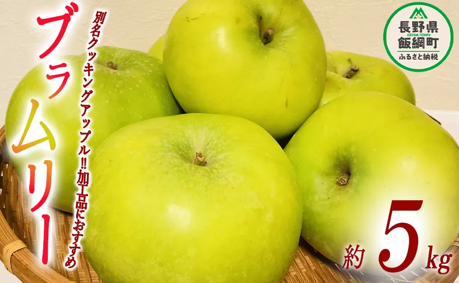 りんご ブラムリー 家庭用 5kg 沖縄県への配送不可 クッキングアップル 2024年8月下旬頃から2024年9月下旬頃まで順次発送予定 ふるさと振興公社 長野県 飯綱町 [1561]