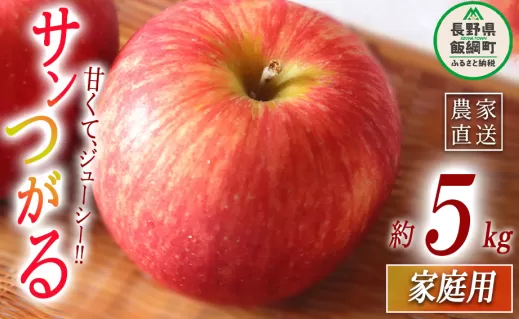 りんご サンつがる 家庭用 5kg マルハ農園 沖縄県への配送不可 2025年9月上旬頃から2025年9月下旬頃まで順次発送予定 令和7年度収穫分 エコファーマー認定 信州 果物 フルーツ リンゴ 林檎 長野 13000円 予約 農家直送 長野県 飯綱町 [1620]