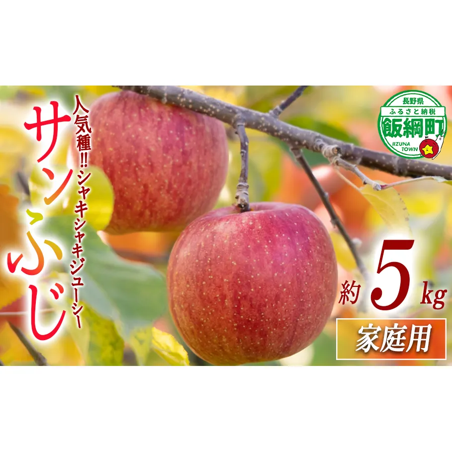 【 りんごの王様 / サンふじ 】 りんご サンふじ 家庭用 5kg 2025年12月上旬頃から2026年2月下旬頃まで順次発送予定 ふるさと振興公社 リンゴ 林檎 長野県 飯綱町 [0288]