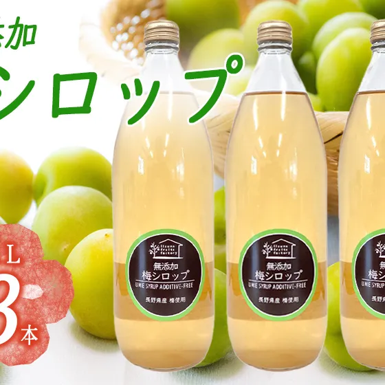 梅シロップ 1000mL × 3本 ふるさと振興公社 沖縄県への配送不可  長野県産 梅 シロップ 長野県 飯綱町 [1873] 