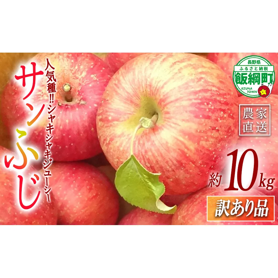 【 訳あり品 】 りんご サンふじ 10kg ( 22玉 ～ 40玉 ) 訳あり ふじ リンゴ 島田フルーツ農園 令和8年収穫分 2026年12月上旬から2027年1月下旬頃までお申込み順に発送予定 林檎 訳アリ わけあり 不揃い 果物 くだもの フルーツ 長野県産 長野 お試し 10キロ 長野県 飯綱町 [2073]