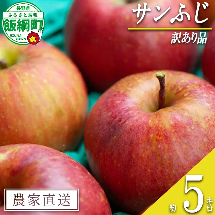 りんご サンふじ 訳あり 5kg 原山農園 沖縄県への配送不可 2026年12月中旬頃から2027年2月上旬頃まで順次発送予定 令和8年度収穫分 傷 不揃い リンゴ 林檎 果物 フルーツ 信州 長野 予約 農家直送 長野県 飯綱町 [2025]