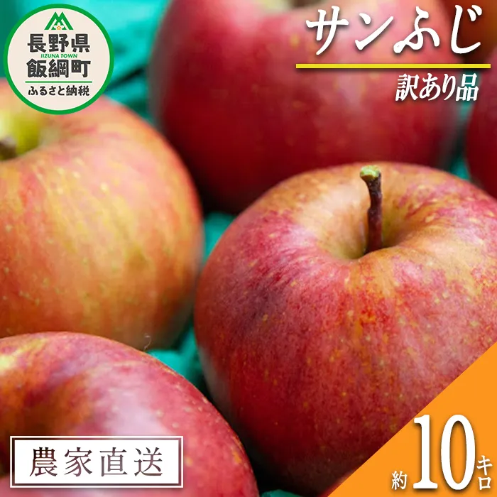 りんご サンふじ 訳あり 10kg 原山農園 沖縄県への配送不可 2026年12月中旬頃から2027年2月上旬頃まで順次発送予定 令和8年度収穫分 傷 不揃い リンゴ 林檎 果物 フルーツ 信州 長野 予約 農家直送 長野県 飯綱町 [0270]