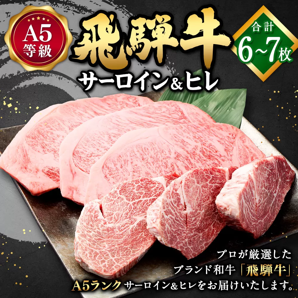 飛騨牛 A5 等級 サーロイン （3枚）＆ ヒレ （3〜4枚） | 肉のかた山 ステーキ 牛肉 牛 肉 和牛 国産 黒毛和牛 