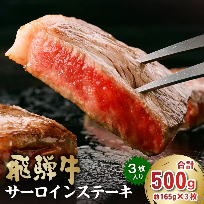 飛騨牛サーロインステーキ500g　0016-027 牛肉 霜降り ブランド 贈り物 ギフト 贈答 冷凍 国産牛 A4 A5 ステーキ肉 サーロイン グルメ イベント