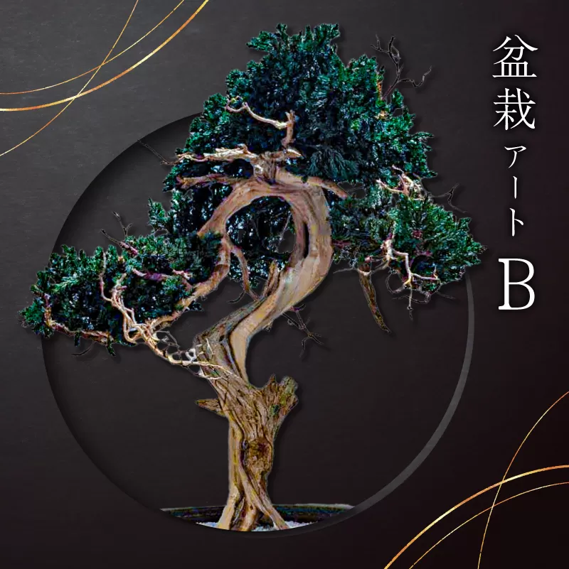 盆栽アート【B】　0120-002【 盆栽 アート 伝統文化 インテリア ディスプレイ 再生 植物】