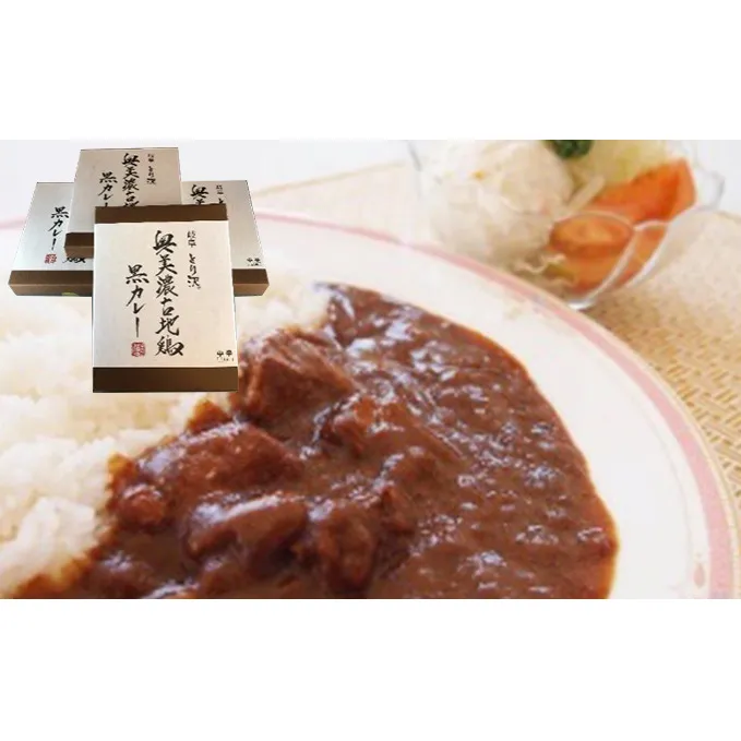 神代の味・奥美濃古地鶏 黒カレー 4箱セット お肉 鶏肉 加工食品 レトルト 玉ねぎ 柔らかい