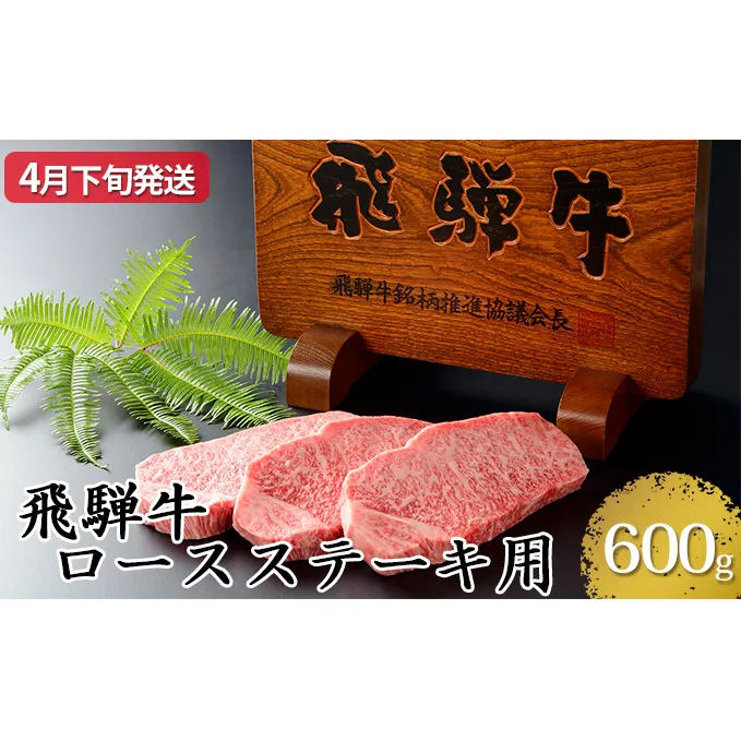 【4月下旬発送】飛騨牛ロースステーキ用600g（5等級・冷凍）