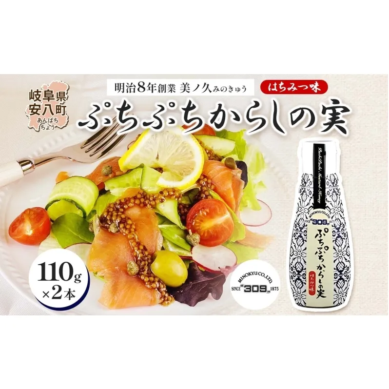 美ノ久 ぷちぷちからしの実 110g×2本 調味料 プチプチ ぷちぷち からし カラシ からしの実 粒マスタード はちみつ醤油 甘じょっぱい 万能 万能調味料 常備 チューブタイプ グリル サラダ ドレッシング お取り寄せご当地 送料無料 岐阜県 安八町