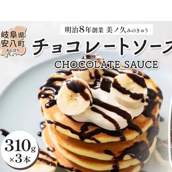  美ノ久 チョコレートソース 310g×3本 チョコレート ソース チョコ クーベルチュール チョコソース デザート アレンジ スイーツ ドリンク トッピング ワッフル パンケーキ チョコレートドリンク お取り寄せ ご当地 送料無料 岐阜県 安八町