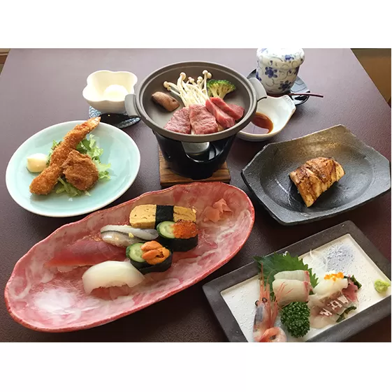 寿し処あおきや　お食事券（50000円分） チケット お寿司 お刺身 焼きあなご バリアフリー イス席 個室 セット 
