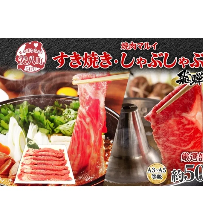 焼肉マルイ 飛騨牛 すき焼き・しゃぶしゃぶ用 約500g すき焼き しゃぶしゃぶ 肉 お肉 国産 国産牛 和牛 日本産 冷蔵 和牛のオリンピック 全国和牛能力共進会 部位 牛 牛肉 お取り寄せグルメ 送料無料 岐阜県 安八町