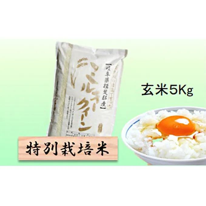 特別栽培米★玄米５kg 【ミルキークイーン】 お米 ブランド米 銘柄米 ご飯 おにぎり モチモチ 低アミロース米 冷めても美味しい 