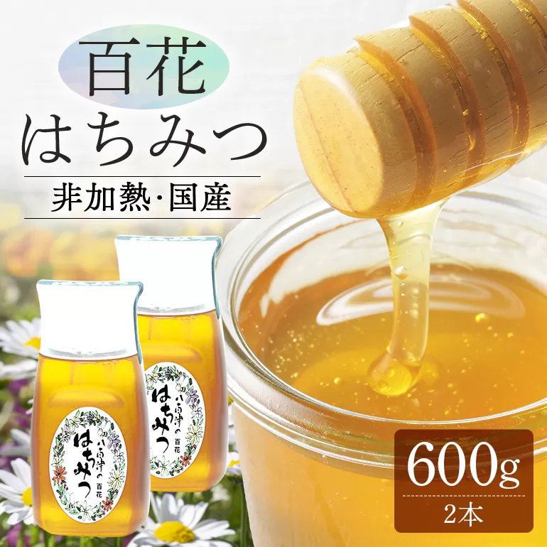 使いやすいプラ容器入り 非加熱生はちみつ 百花 300g 2本 純粋生はちみつ
