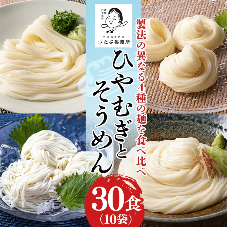 ひやむぎ・そうめん堪能セット 10袋(30食分) 島田麺 しまだ麺 冷や麦 冷麦 素麺 乾麺 夏 常備食 保存食