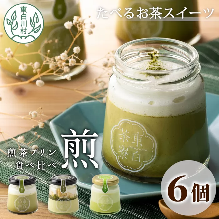 煎茶プリン3種食べ比べ！ 東白茶寮プリン 「煎」 6個セット