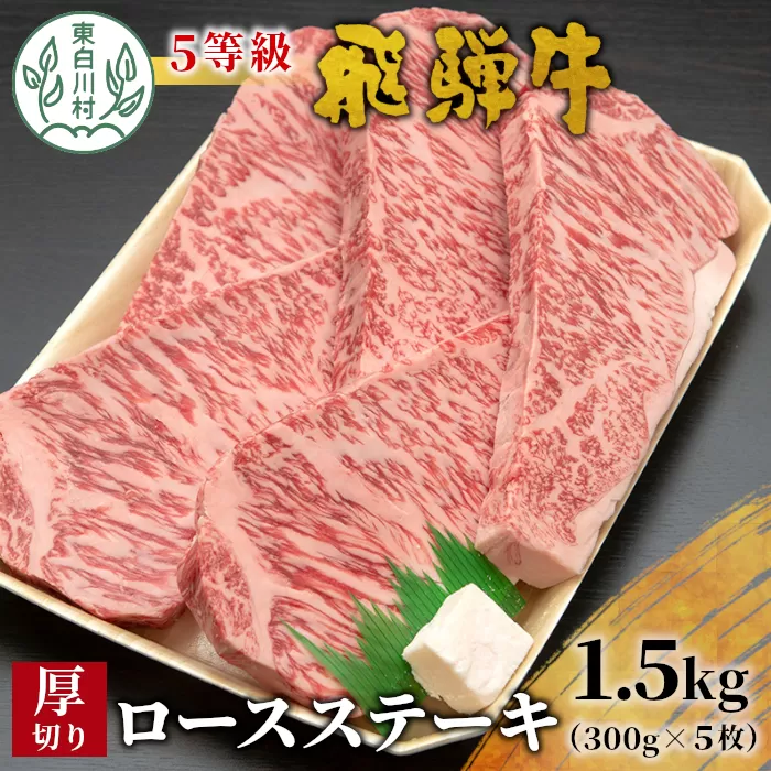 飛騨牛 厚切り ロースステーキ 1.5kg (300g×5枚) 牛肉