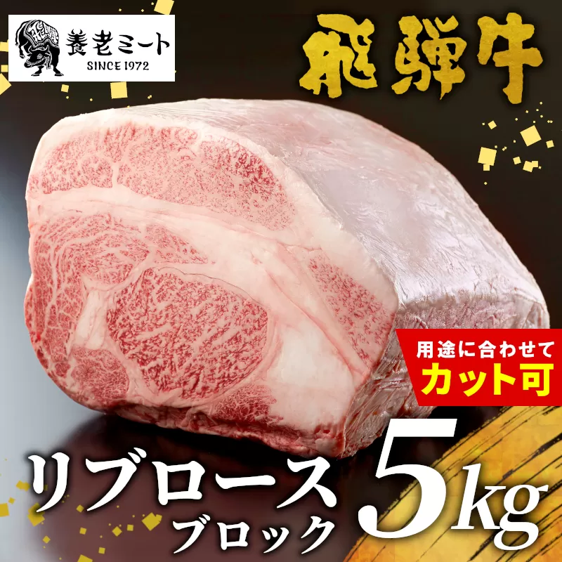 お好きなカット可能！飛騨牛 リブロースブロック 5kg 牛肉 和牛 肉 塊肉 リブロース ステーキ すき焼き しゃぶしゃぶ 赤身 肉 牛 牛肉 鉄板焼き お祝い 贈答 ギフト 贈り物 ふるさと納税 東白川村 岐阜 贅沢 霜降り 柔らかい ジューシー 養老ミート
