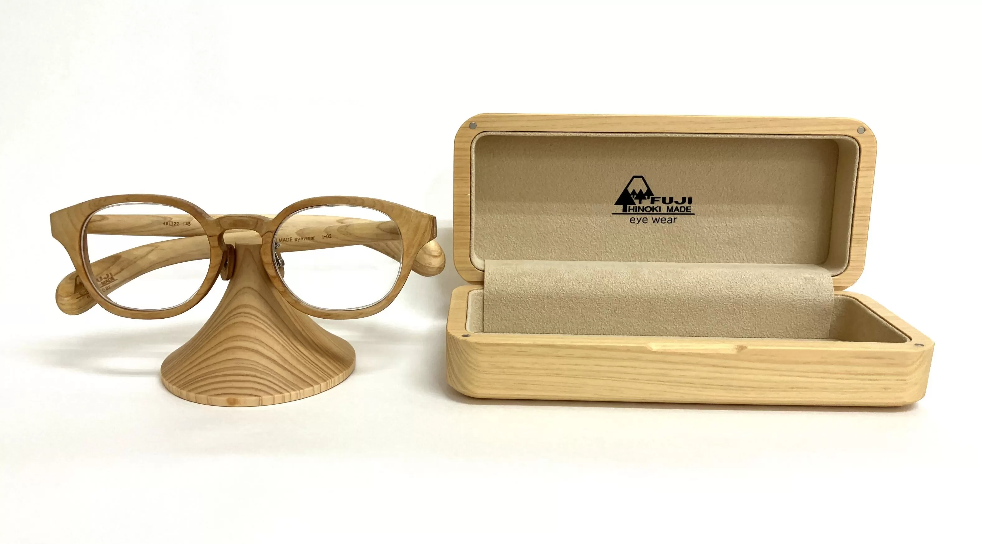 1284-91-01 「FUJI HINOKI MADE eyewear」 オーダーメイドメガネ (ケース・スタンド付き) 【出張訪問】