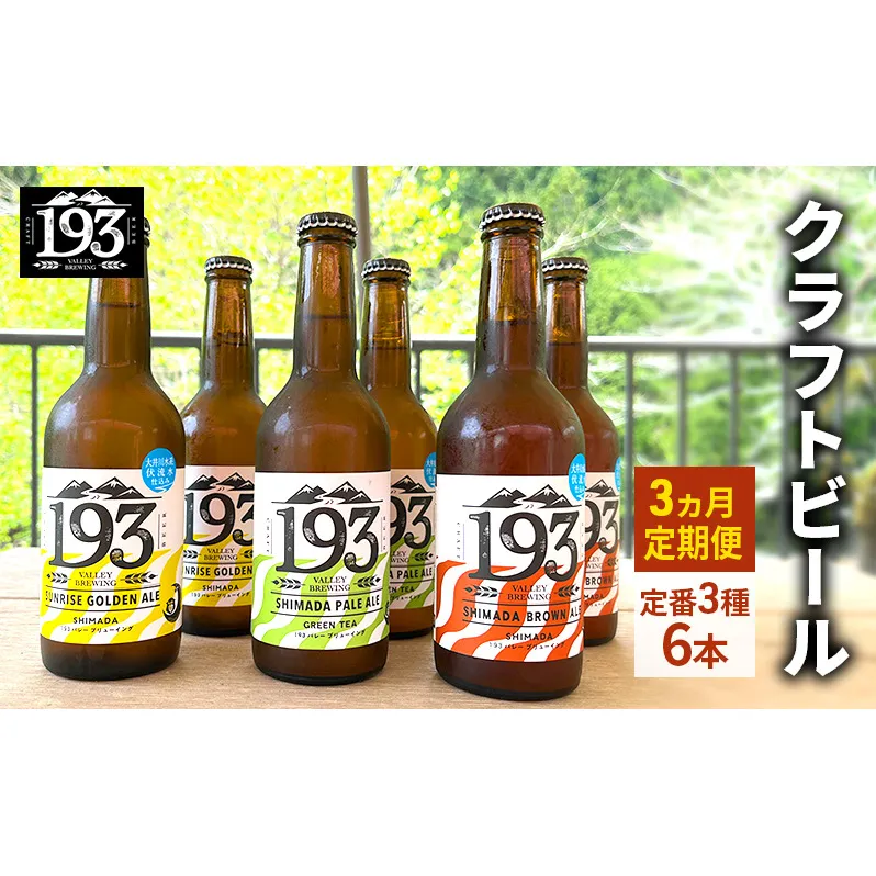 193 クラフトビール 定番 6本 定期便 セット (シズオカゴールデンエール/緑茶ペールエール/ほうじ茶ブラウンエール) クラフトビール 地ビール お酒 ビール  イクミバレーブリューイング