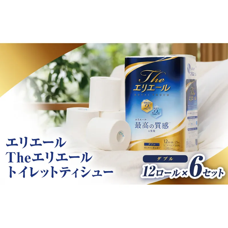 エリエール Theエリエール トイレットティシュー12ロール×６セット ダブル　日用品 消耗品 生活用品 トイレ トイレットペーパー 静岡県 島田市