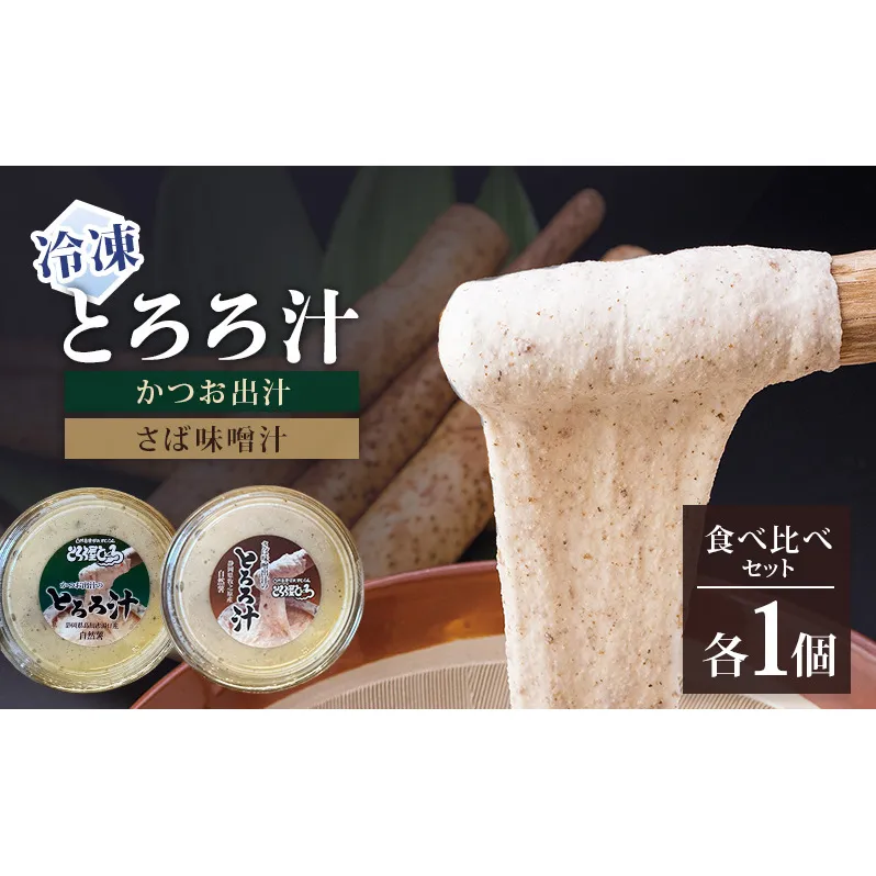 冷凍とろろ汁（かつお出汁）（さば味噌汁）各1個 とろろ 自然薯 じねんじょ 山芋 山かけ とろろご飯 そば うどん 小分け 冷凍 静岡 島田市