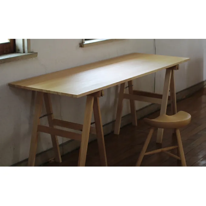 折りたたみ デスク 幅180cm × 奥行50cm スタンドデスク 机 テーブル 作業台 ダイニングテーブル ウッドデスク パソコンデスク リビング 木 木製 家具 インテリア 配送不可:離島
