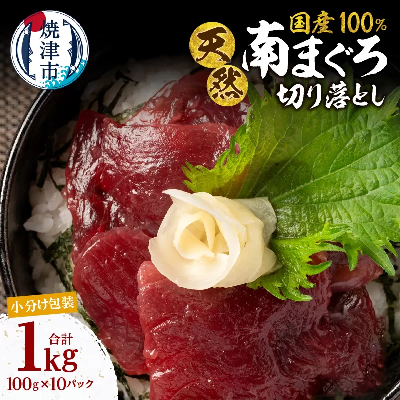a12-278　天然 ミナミマグロ 切り落し 小分け 焼津 海の極 計1kg 100g×10P