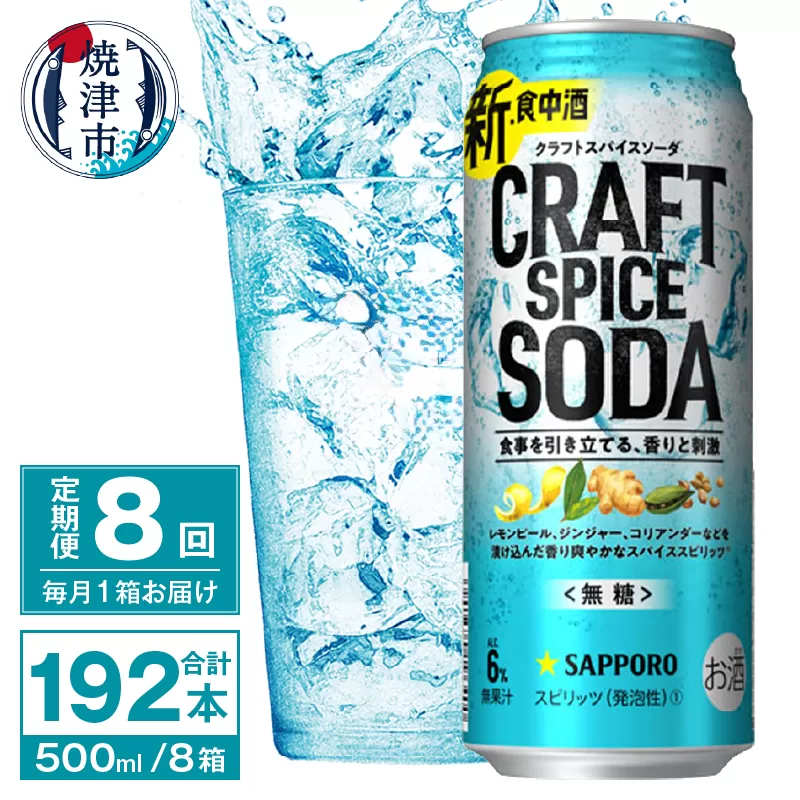T0078-1708　【定期便8回】サッポロ クラフトスパイスソーダ 500ml×24本