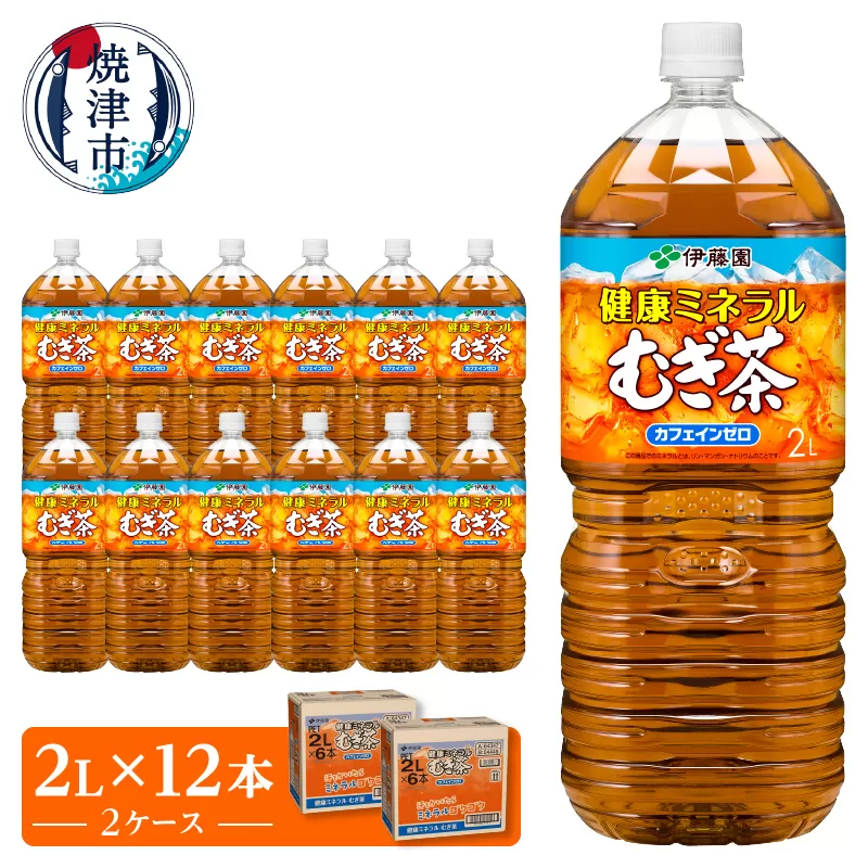 a14-050　伊藤園 健康ミネラル むぎ茶 2L×6本×2ケース