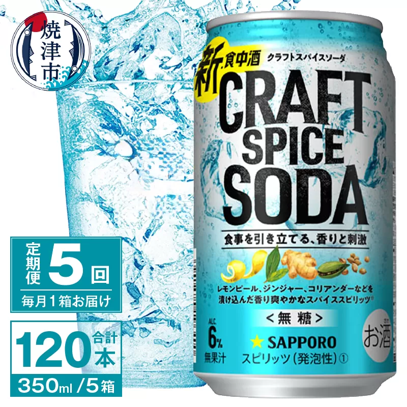 T0077-1305　【定期便5回】サッポロ クラフトスパイスソーダ 350ml×24本