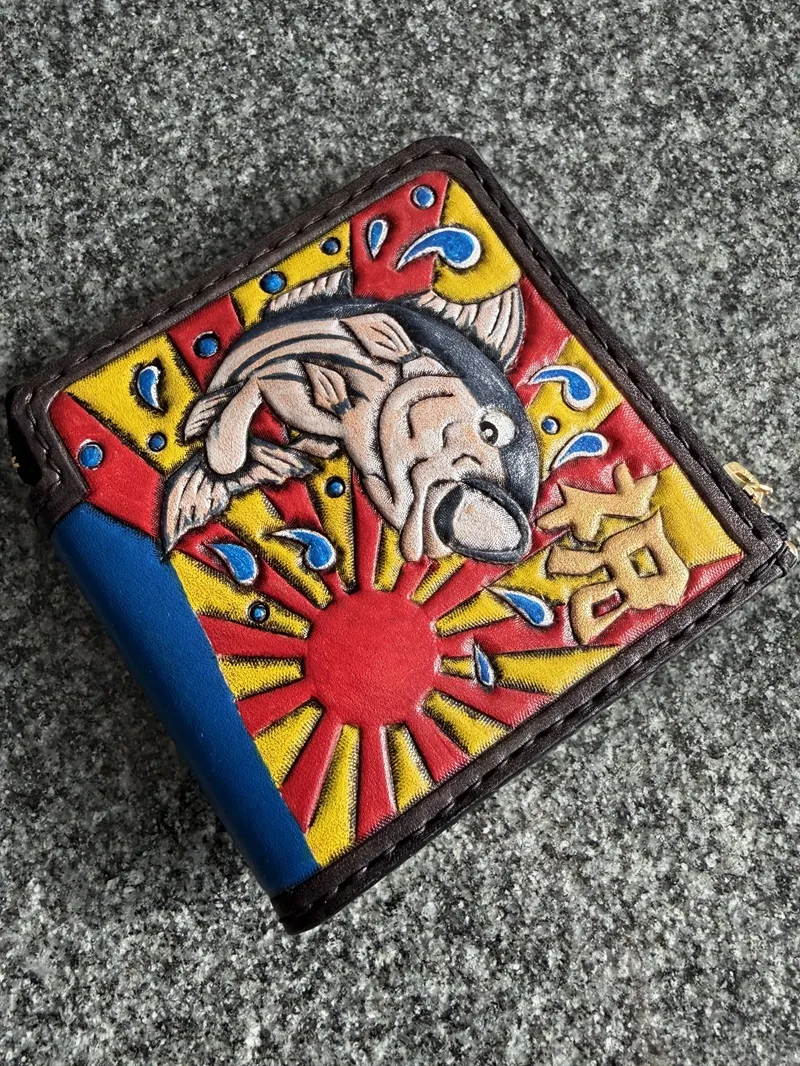 a77-001　大漁旗 コンパクト 財布　ハンドメイド