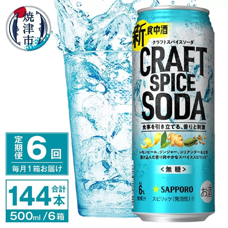 T0078-1706　【定期便6回】サッポロ クラフトスパイスソーダ 500ml×24本