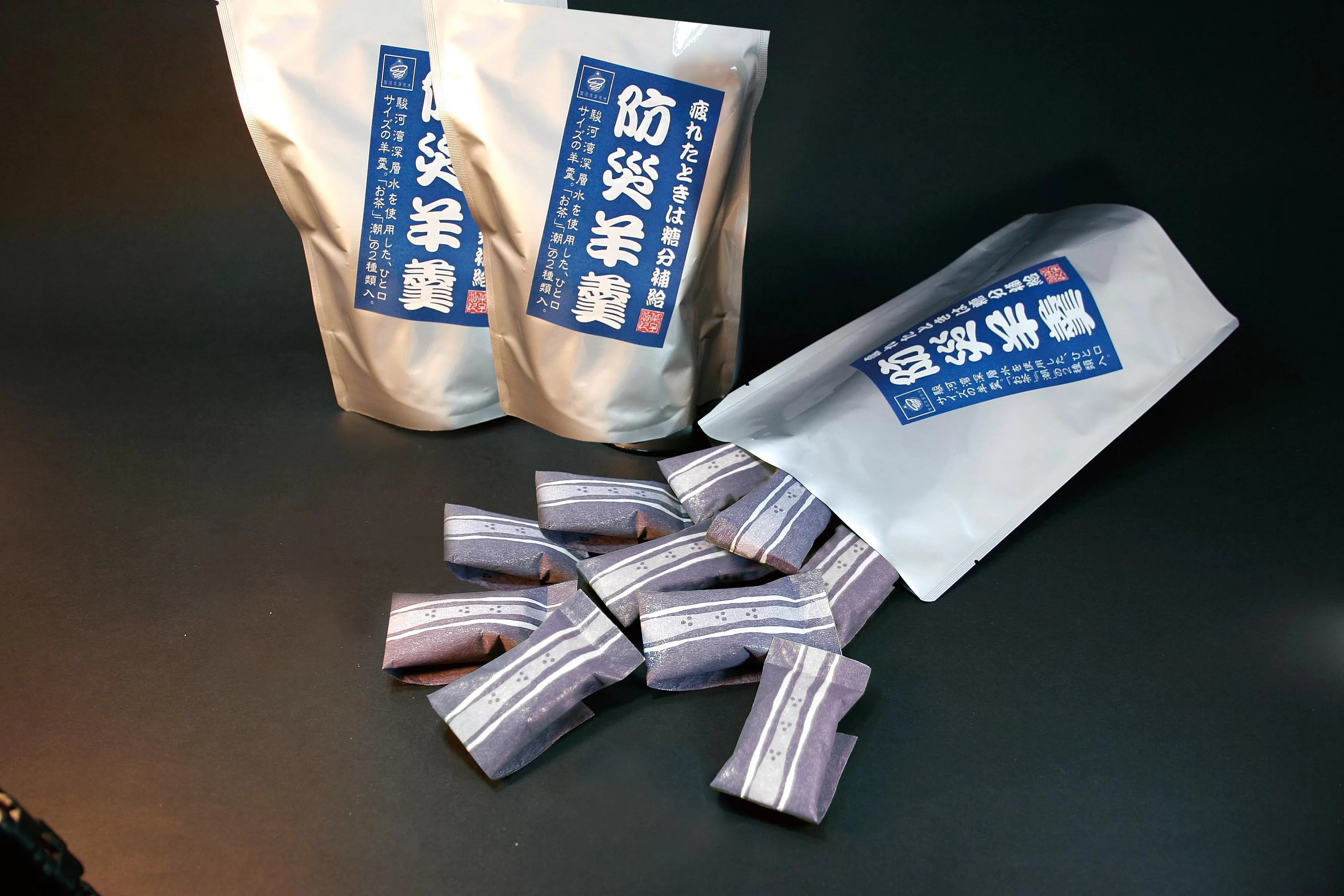 a20-486　災害 備蓄 6年保存 羊羹 6袋90個 防災 保存食 非常食 菓子 焼津