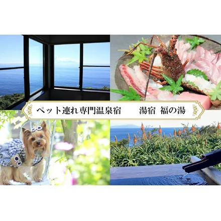 愛犬と泊まる源泉かけ流しの小さな湯宿 湯宿福の湯 特定日限定宿泊券１泊２食付き１室２名様ご利用 1401 ／ 福の湯 静岡県 東伊豆 伊豆 愛犬 ペット