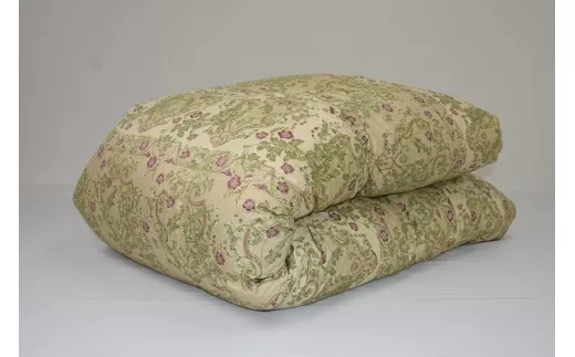 Q51 ２層式キルト羽毛掛けふとん　ハンガリー産ホワイトダックダウン93％　色ピンク系　柄おまかせ