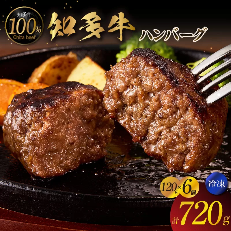 知多牛100％手作りハンバーグ　120g×6個入り