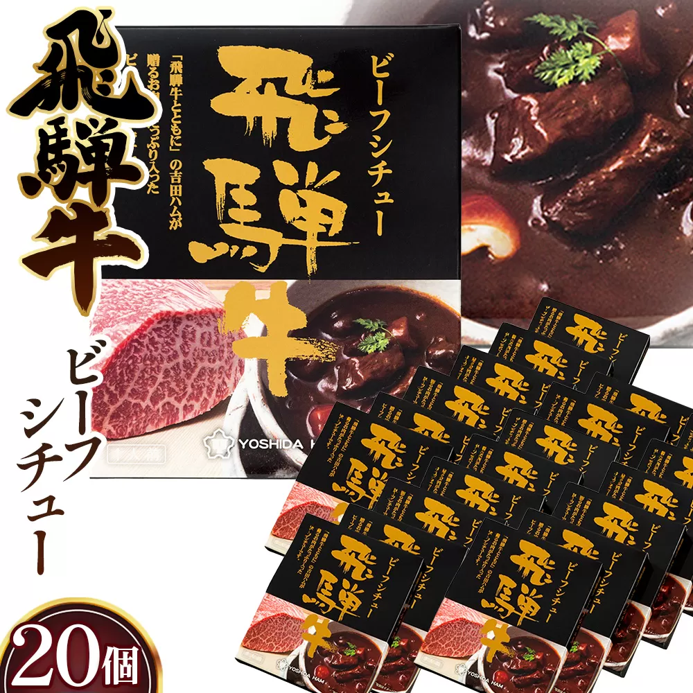 飛騨牛ビーフシチュー 20個セット / 飛騨牛 牛 肉 レトルト ビーフシチュー シチュー 贅沢 手軽 温めるだけ デミグラスソース フルーツペースト まろやかさ 送料無料 愛知県 No.149