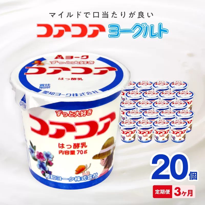 【3ヶ月定期便】愛知ヨーク　コアコアヨーグルト　20個入［108A01-T］