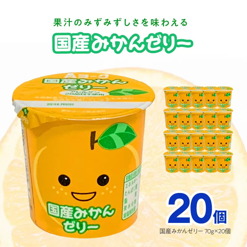 愛知ヨーク　国産みかんゼリー　20個入　ゼリー デザート 国産果汁 アレルギー不使用 健康 給食 保育園 幼稚園 小学校 中学校 支援学校 病院 高齢者施設［108A03]