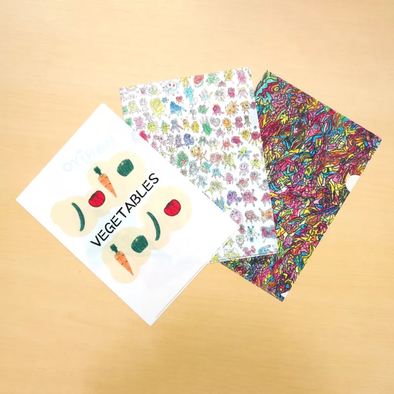 福祉施設応援品★ オリジナルクリアファイルセット(3枚入り)[204K02]福祉施設応援品 オリジナルクリアファイルセット 3枚入り 福祉 障がい福祉 福祉事業所 支援 オリジナル クリアファイル セット 文房具 文具 事務用品 かわいい イラスト入り 手作り 愛知県 小牧市 送料無料