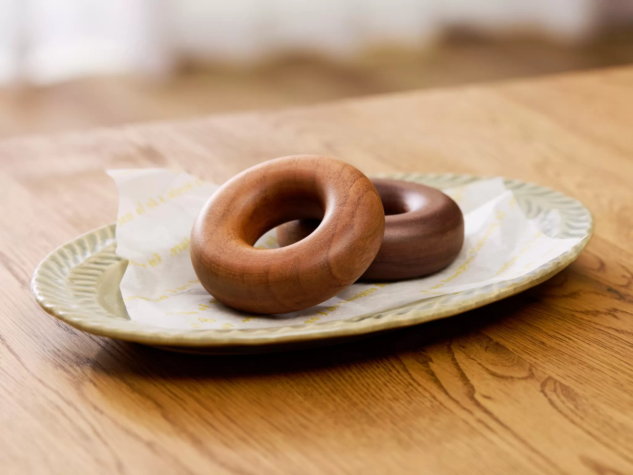 木製ドーナツセット　Wooden　Donut　Set［087Y13］おままごと 知育玩具 木のおもちゃ 幼児向け 食育 ごっこ遊び 出産祝い 誕生日プレゼント ナチュラル素材 ハンドメイド 小牧市 送料無料