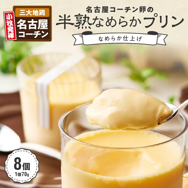名古屋コーチン卵の半熟なめらかプリン　小牧市