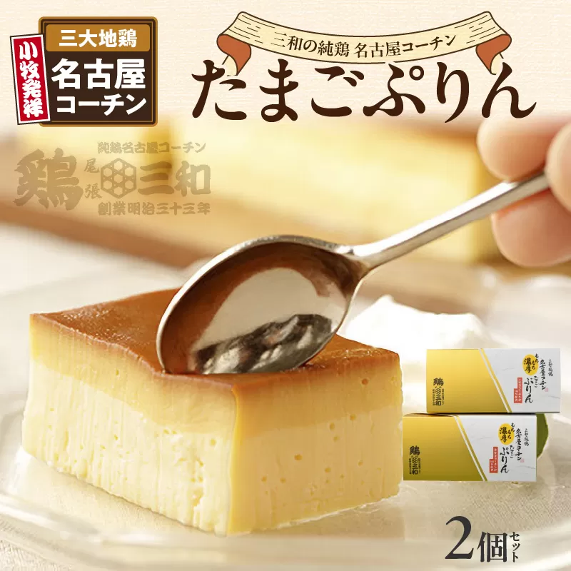 三和の純鶏名古屋コーチンたまごぷりん2個セット　小牧市