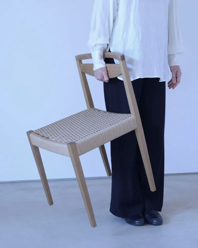 【HOFF&Co.】ダイニングチェア "RPチェア"　椅子 チェア 一人掛け ダイニング ナラ 無垢材 ペーパーコード 平編み 家具 インテリア［183H05］