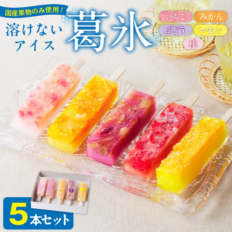 とけないアイス　葛氷5本セット［009B09］【贈答・熨斗対応】